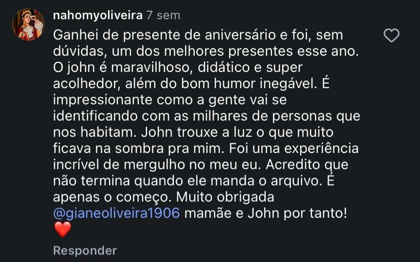 Depoimento de cliente sobre o atendimento